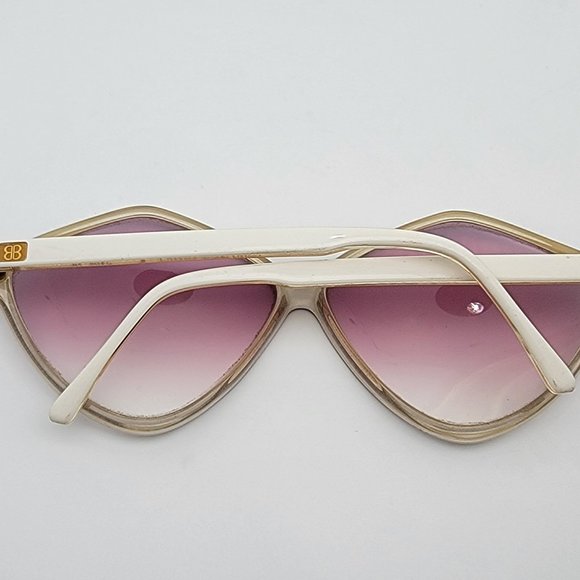 Balenciaga 2406 Black White Crystal Frame Pink Gradient Lens Sunglasses France - Picture 9 of 14